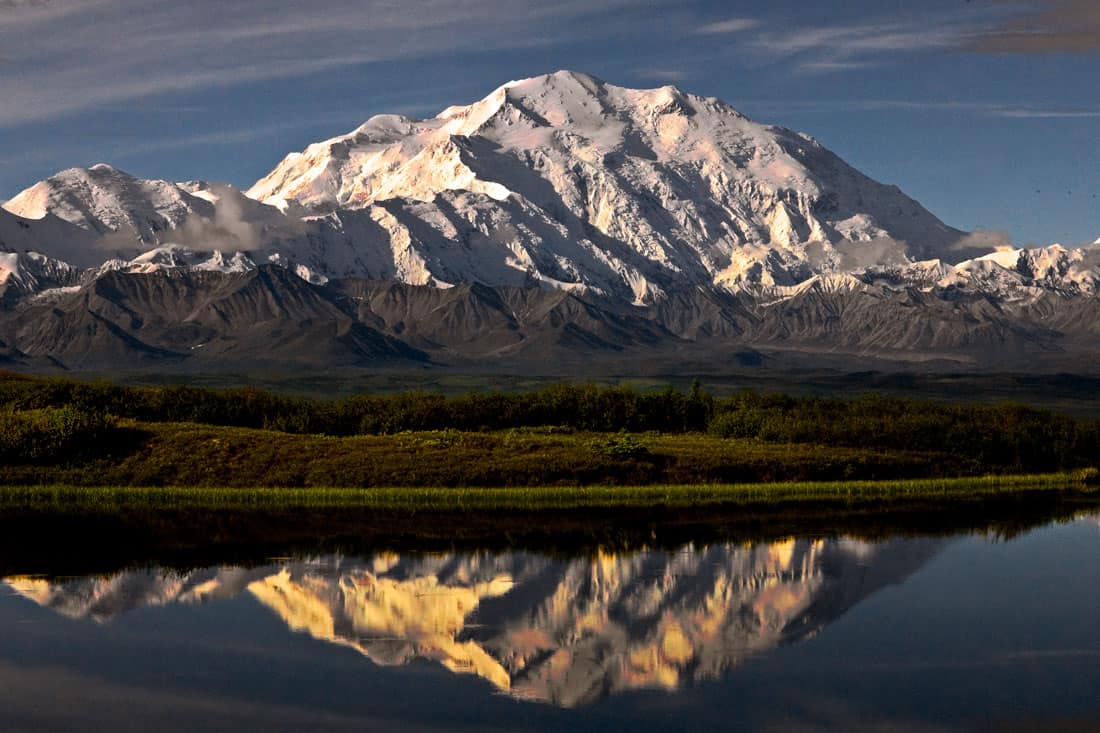 A view of Denali from Wonder Lake. Photo: NPS, public domain.