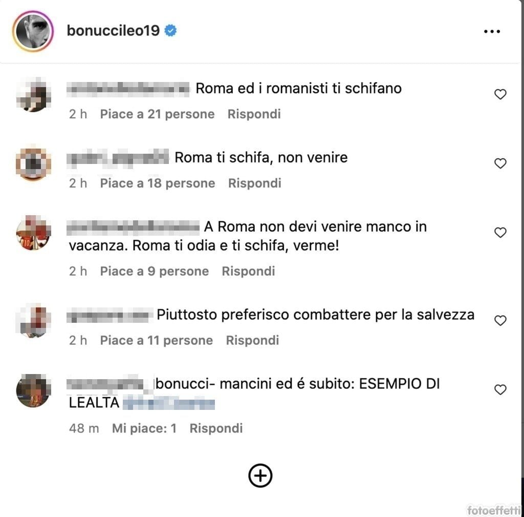 I tifosi della Roma prendono di mira Bonucci: non lo vogliono in giallorosso.