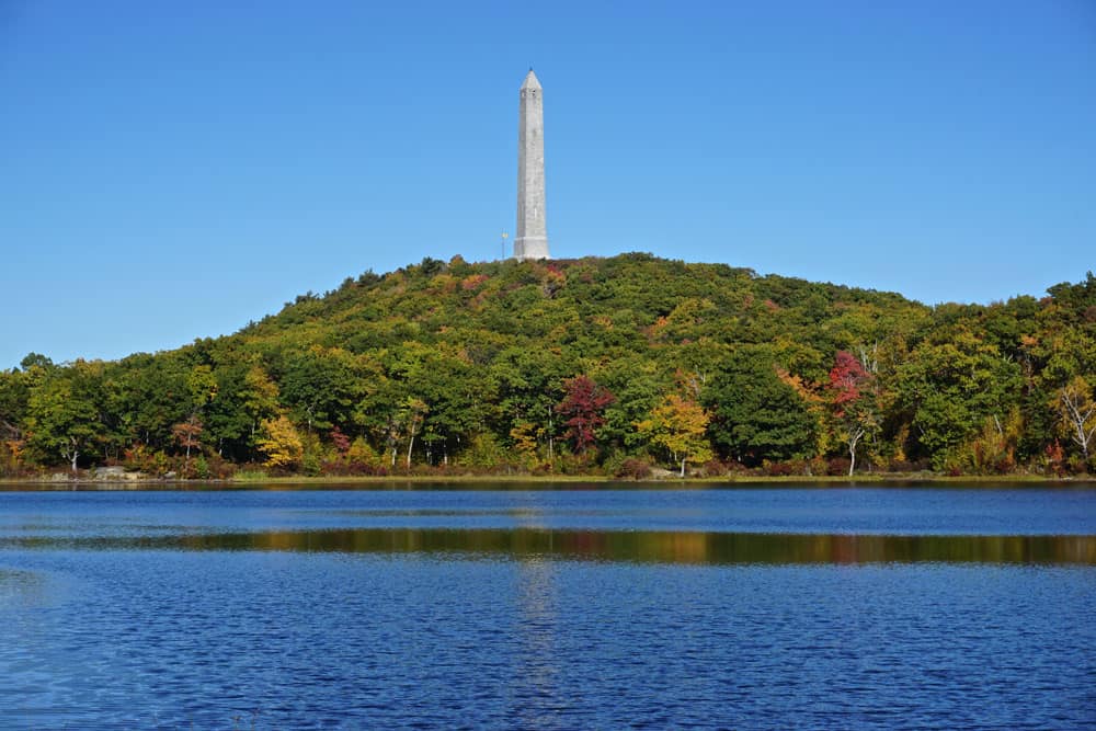 Obelisk-shaped veterans monument at High Point in New Jersey. 