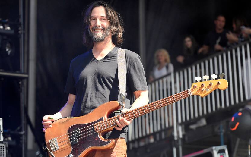 NAPA, CALIFORNIA - MAY 27: Keanu Reeves of Dogstar performs during the 2023 BottleRock Napa Valley festival at Napa Valley Expo on May 27, 2023 in Napa, California. (Photo by Tim Mosenfelder/Getty Images)