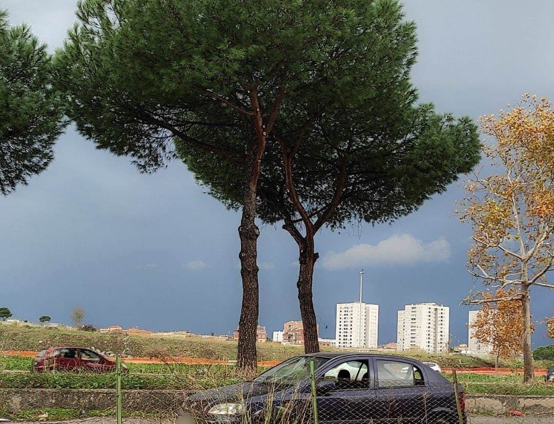 Il cielo scuro nei quadranti di Roma nord est.