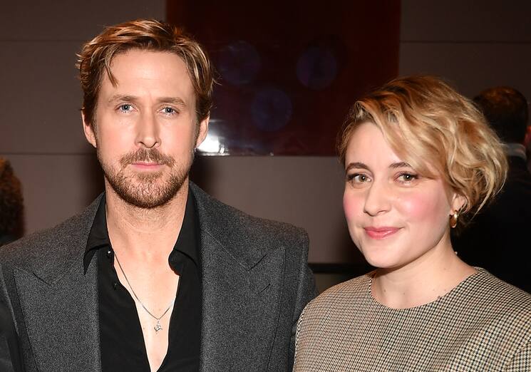 Greta Gerwig and Ryan Gosling attend a pre-reception for the 2023 SFFILM Awards Night at The St. Regis Hotel on December 04, 2023 in San Francisco, California. Photo: Casey Flanigan/imageSPACE 4 Warner Pictures/Sipa USA