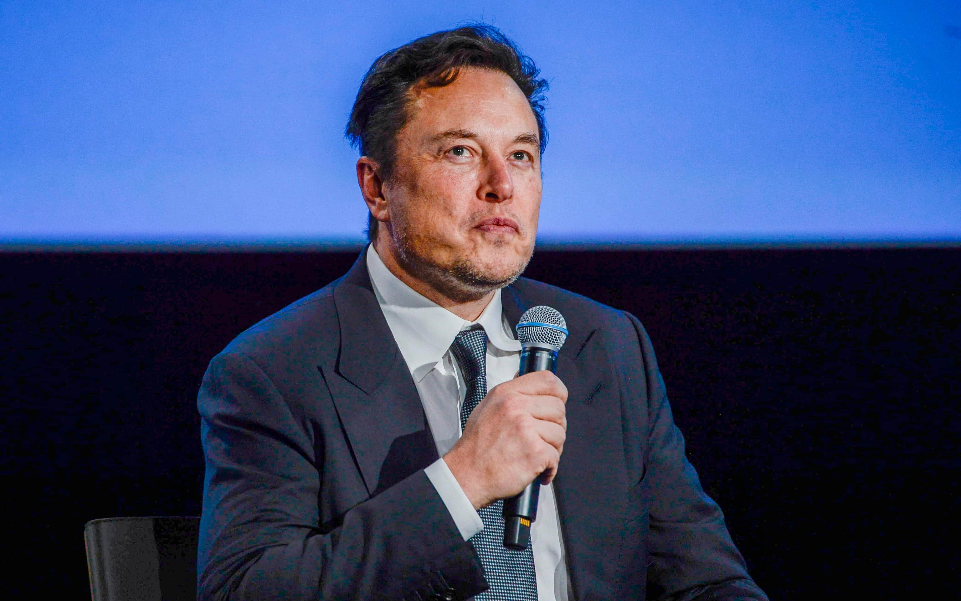 Tesla-founder Elon Musk speaks at a discussion forum during the Offshore Northern Seas (ONS) Conference, in Stavanger, Norway, 29 August 2022. ANSA/Carina Johansen NORWAY OUT