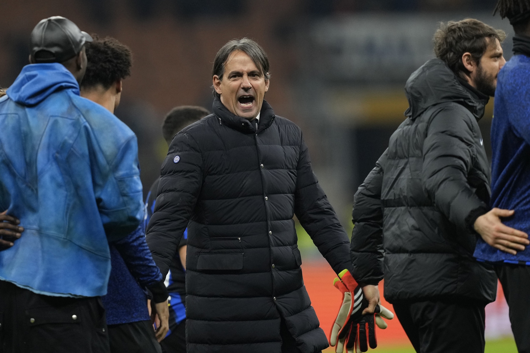 La carica di Simone Inzaghi al triplice fischio di Inter-Atalanta.