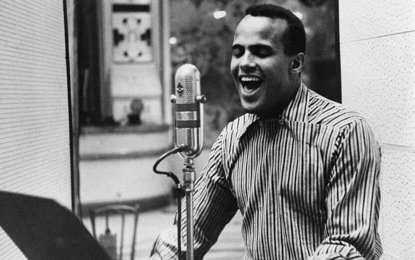 American singer Harry Belafonte performing in a recording studio, circa 1957. (Photo by Pictorial Parade/Archive Photos/Getty Images) 