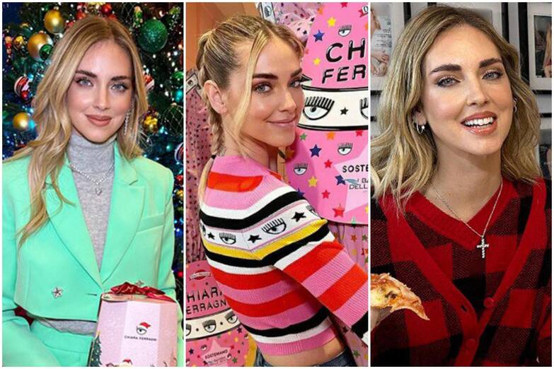 In una combo Chiara Ferragni durante i tre spot per il pandoro, l'uovo di Pasqua e la Cocacola. ANSA