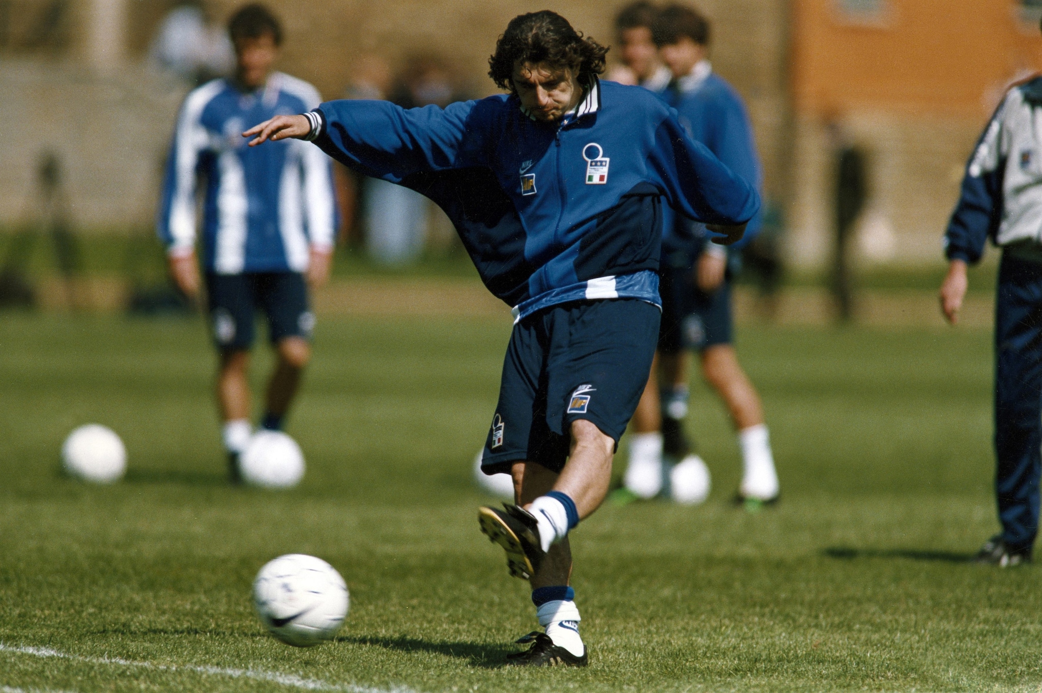 Padovano durante un allenamento della Nazionale Italiana.