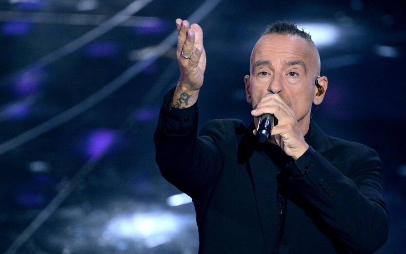 Italian singer Eros Ramazzotti performs on stage at the Ariston theatre during the 74th Sanremo Italian Song Festival, in Sanremo, Italy, 08 February 2024. The music festival will run from 06 to 10 February 2024. ANSA/ETTORE FERRARI