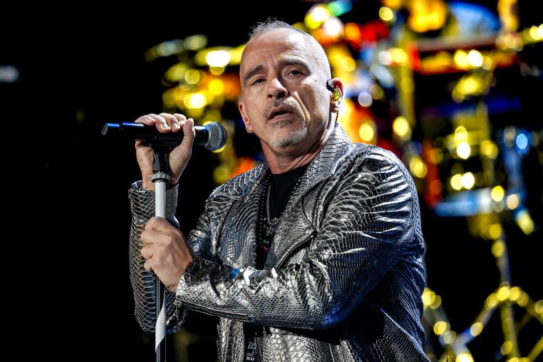 Italian singer Eros Ramazzotti performs in stage during his concert at the Palasport in Rome, Italy, 6 April 2023. ANSA/GIUSEPPE LAMI 