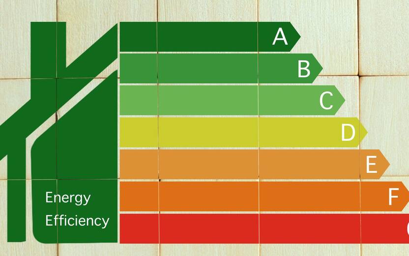 Energy efficiency and home improvement concept. Ecological and bio energetic house. Energy class;house efficiency rating. Low energy to save money. Ha