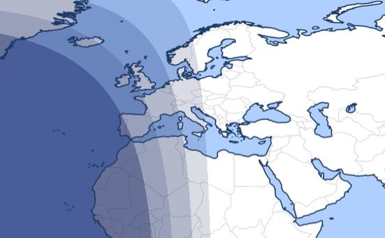 Dove sarà visibile dall'Italia l'eclissi di Luna penombrale del 25 marzo. Credit: Time and Date