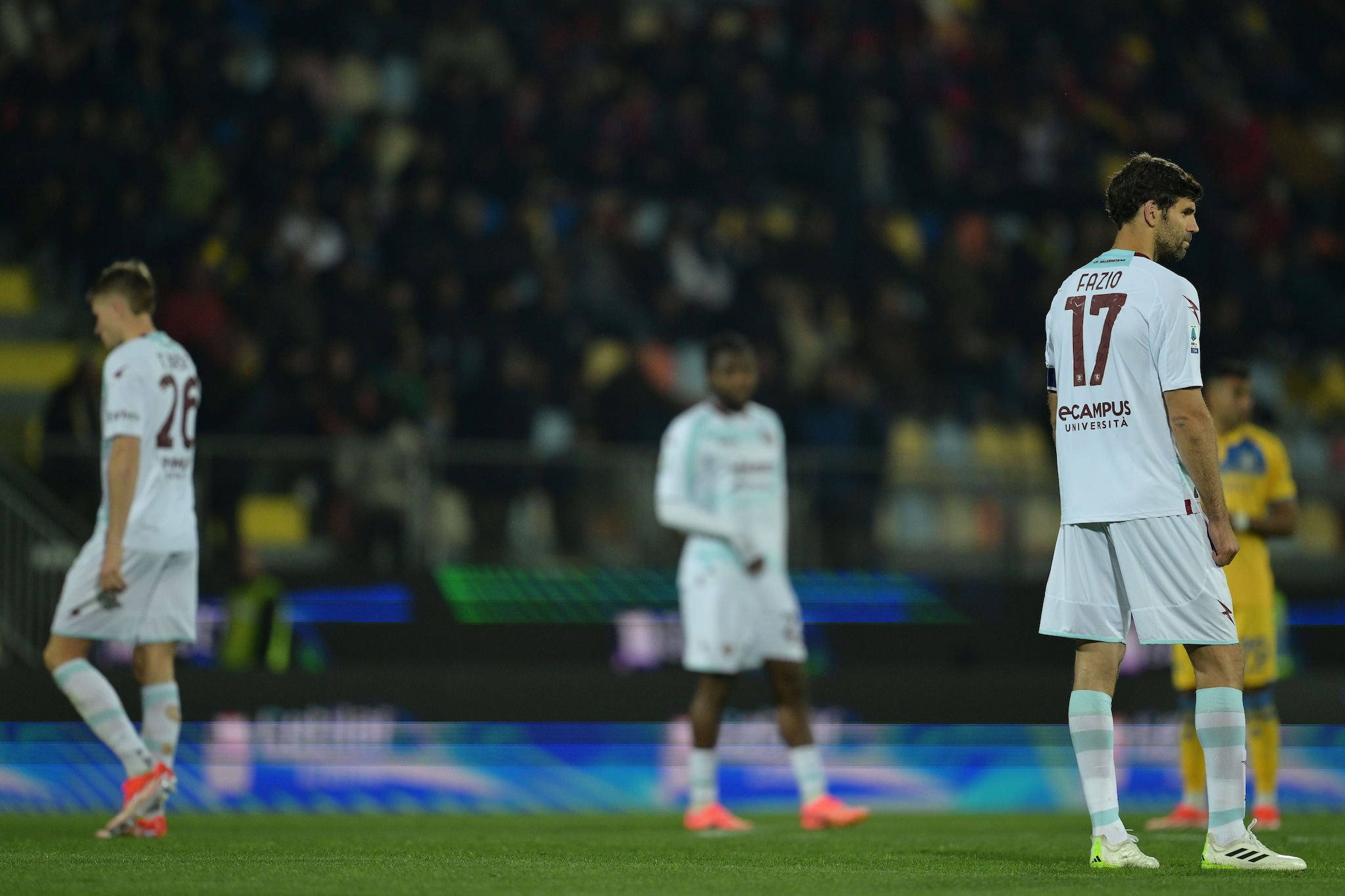 La delusione della Salernitana al triplice fischio.