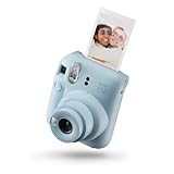 Fujifilm instax mini 12 Pastel Blue - Macchina Fotografica Istantanea, Specchietto Selfie e Modalità Close Up, Esposizione Automatica, Design Pop, Dimensioni Stampa 86 mm x 54 mm