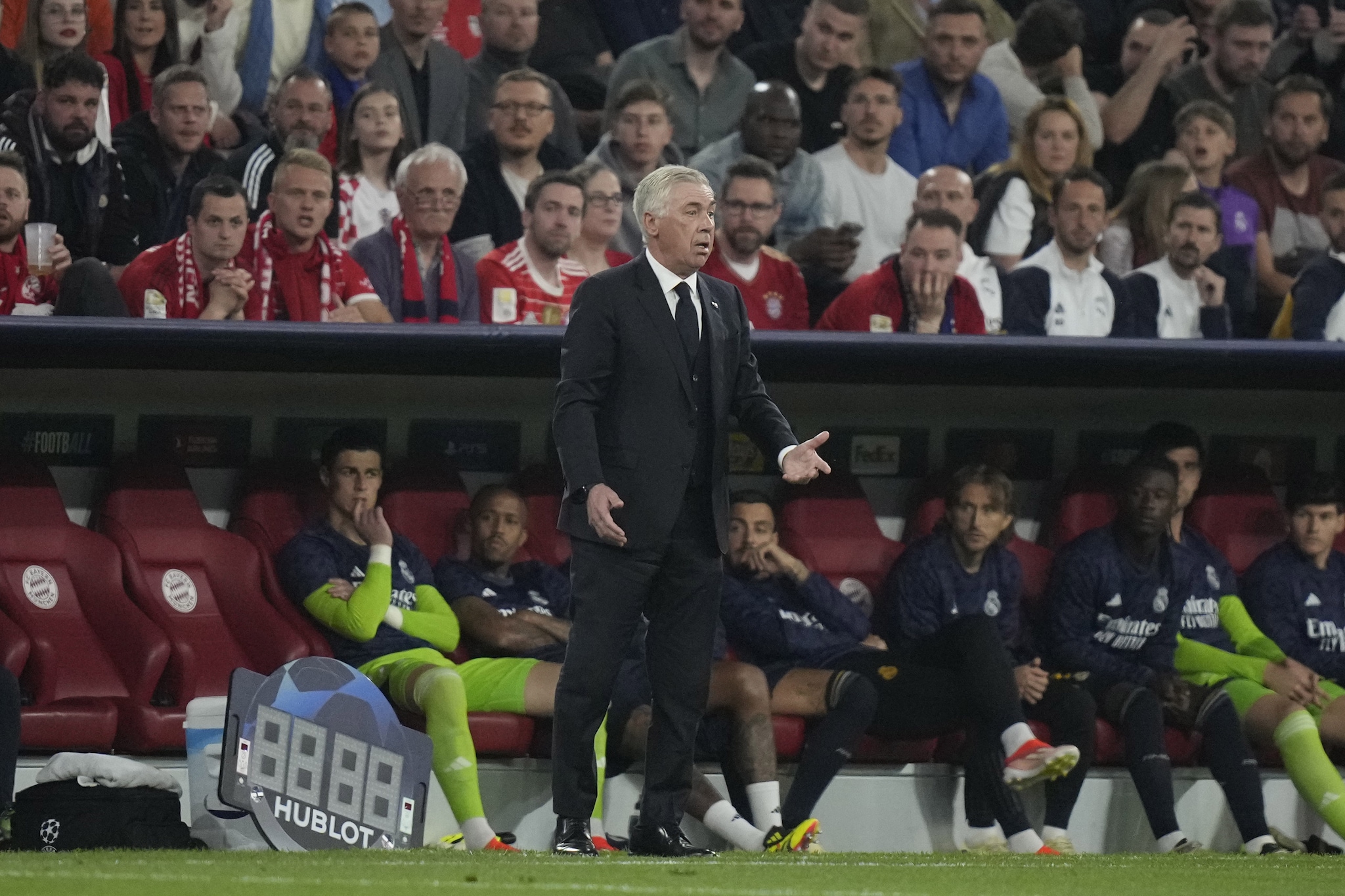 Ancelotti durante la partita.