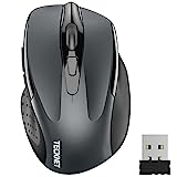 TECKNET PRO Mouse Senza Fili, 2600 DPI Mouse Wireless Ergonomico, 2,4G Mouse Ottico con Ricevitore Nano USB, 6 Pulsanti, Durata di Vita di 24 Mesi Compatibile con PC, Mac, Laptop