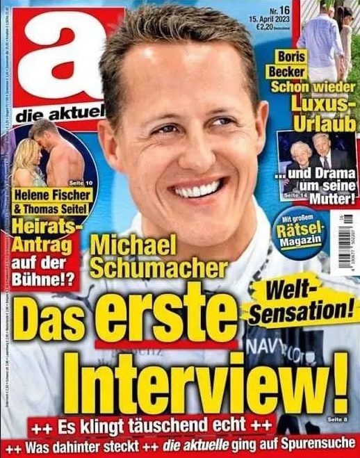 La copertina el Die Aktuelle con l'intervista di Schumacher in prima pagina