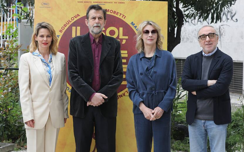 Roma, cinema Nuovo Sacher, photocall film "Il sol dell'avvenire". Nella foto: Barbora Bobulova, Nanni Moretti, Margherita Buy, Silvio Orlando