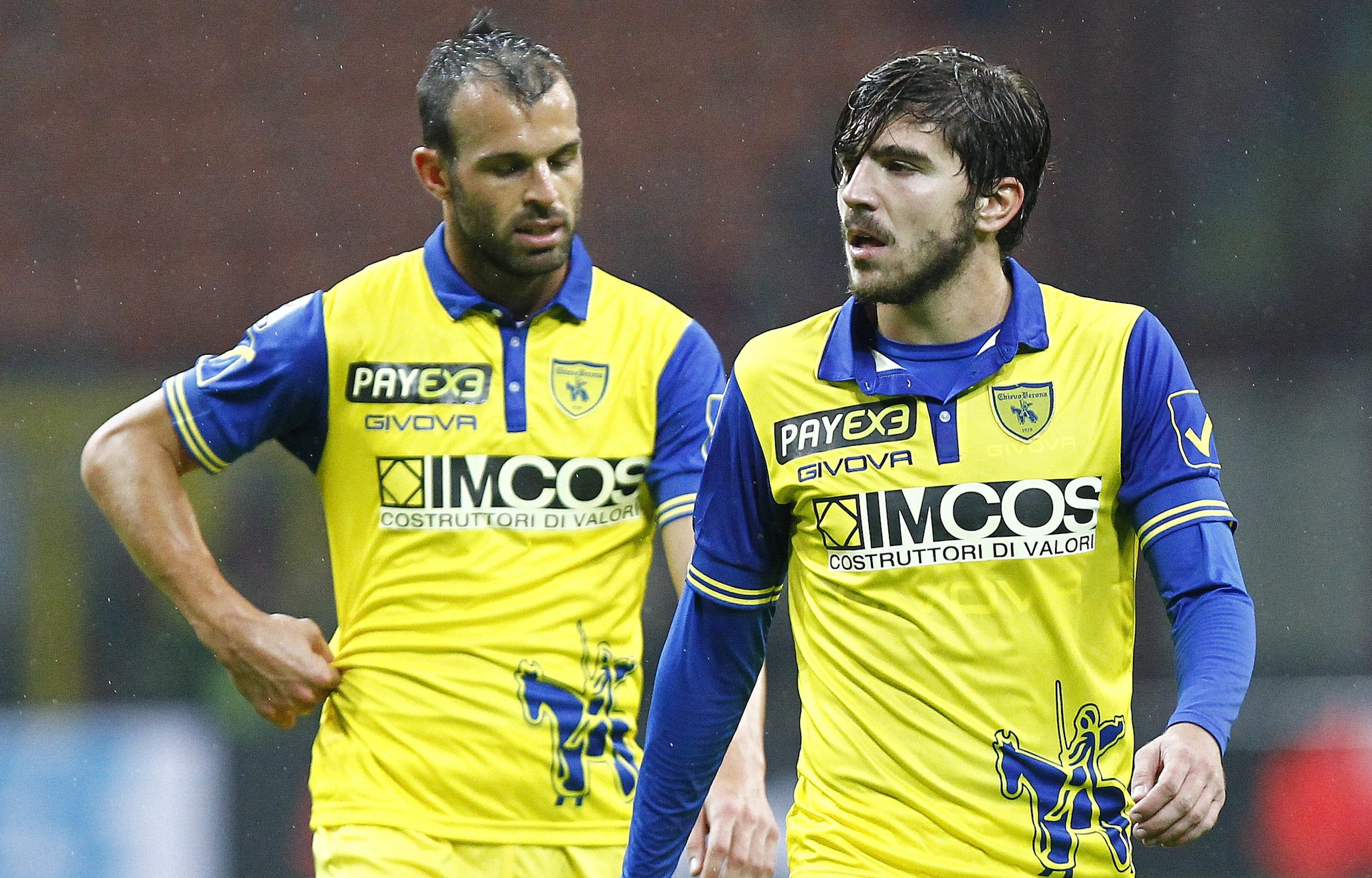 Paloschi e Meggiorini con la maglia del Chievo Verona.
