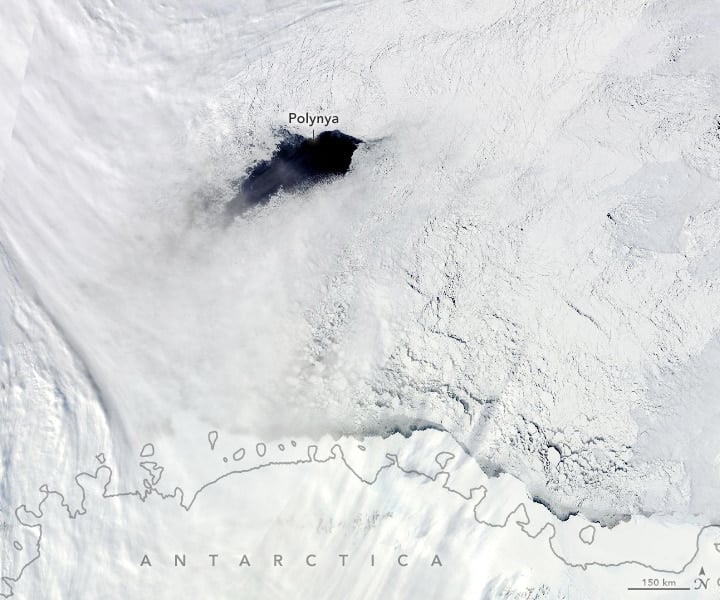 Maud Rise polynya. Image: NASA, September 25, 2017. 