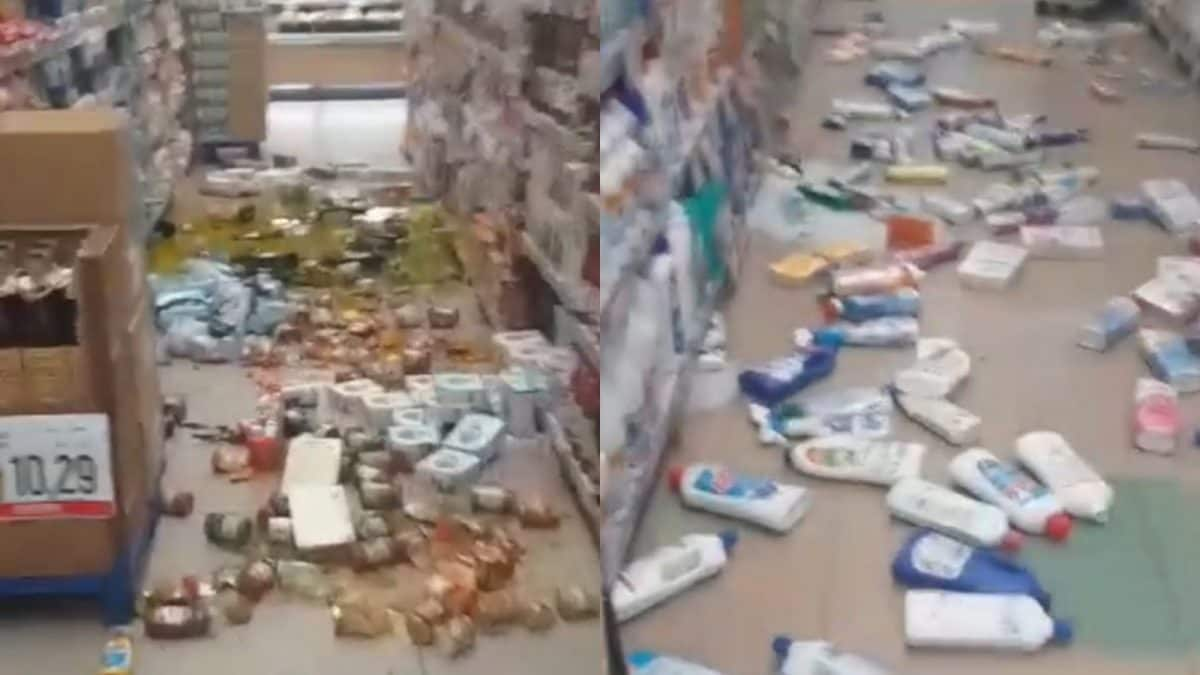 I danni nel supermercato Conad di Pozzuoli