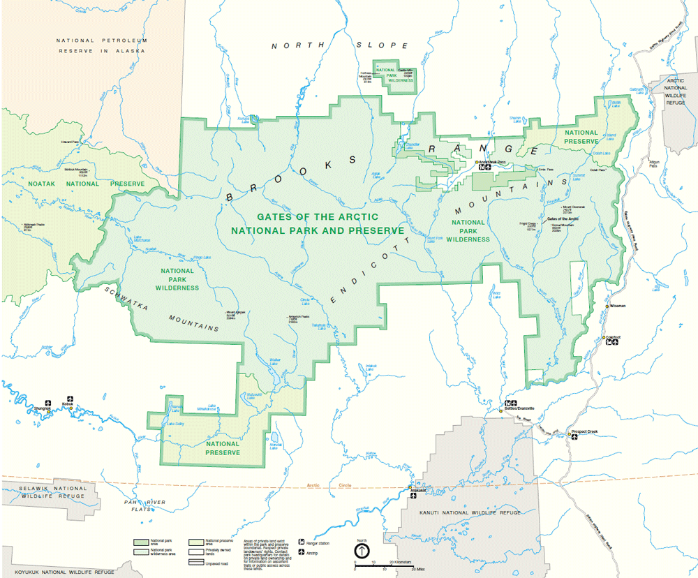 Map of Gates of the Arctic, Alaska. Source: NPS