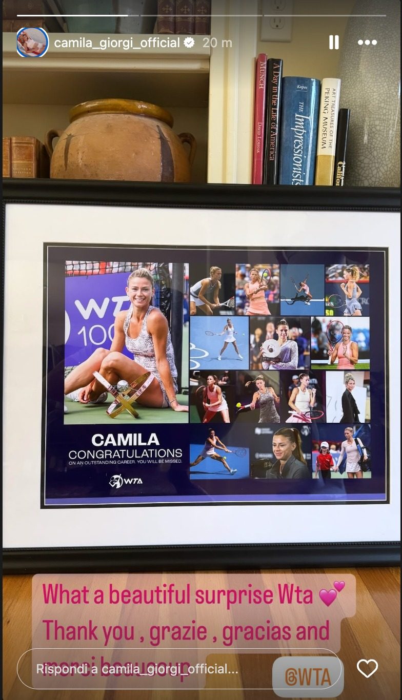 Il post su Instagram di Camila Giorgi