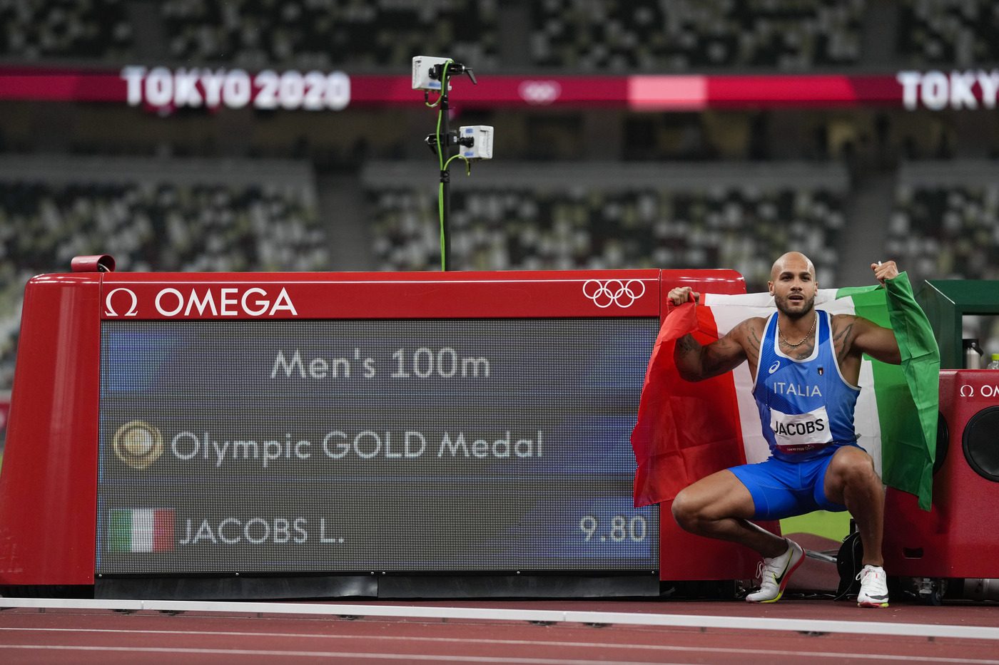 Jacobs campione olimpico a Tokyo con uno straordinario 9.80 sui 100 metri