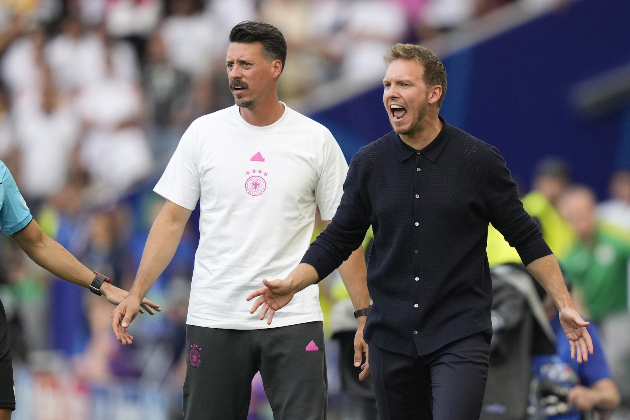 Wagner e Naglesmann durante la partita.