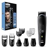 Braun Regolabarba Tagliacapelli Uomo, Rasoio Elettrico Barba e Capelli, 10-In-1 Barba, Capelli, Corpo, Naso e Orecchie, 100 Minuti Di Utilizzo Senza Fili, Idea Regalo, Festa del Papà, MGK5445