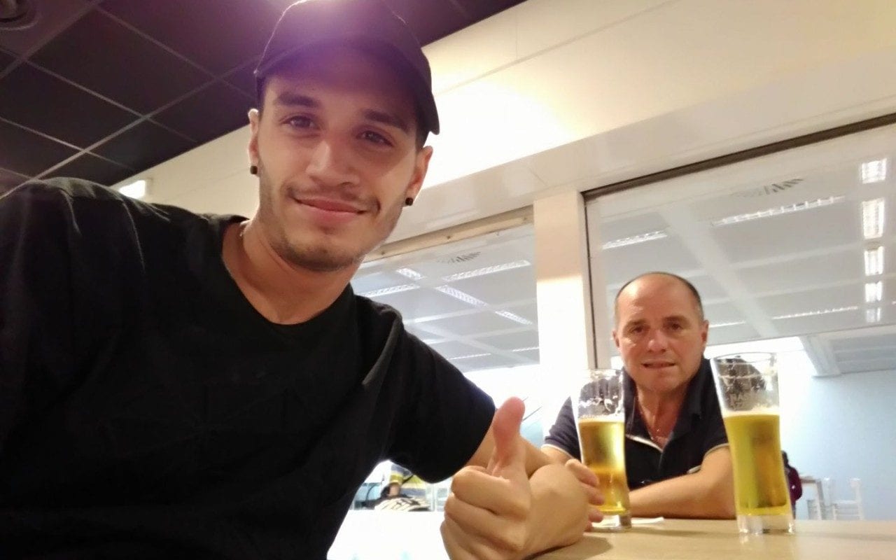 Luca Bonzi con il padre Gianfranco Bonzi (foto presa da Facebook)