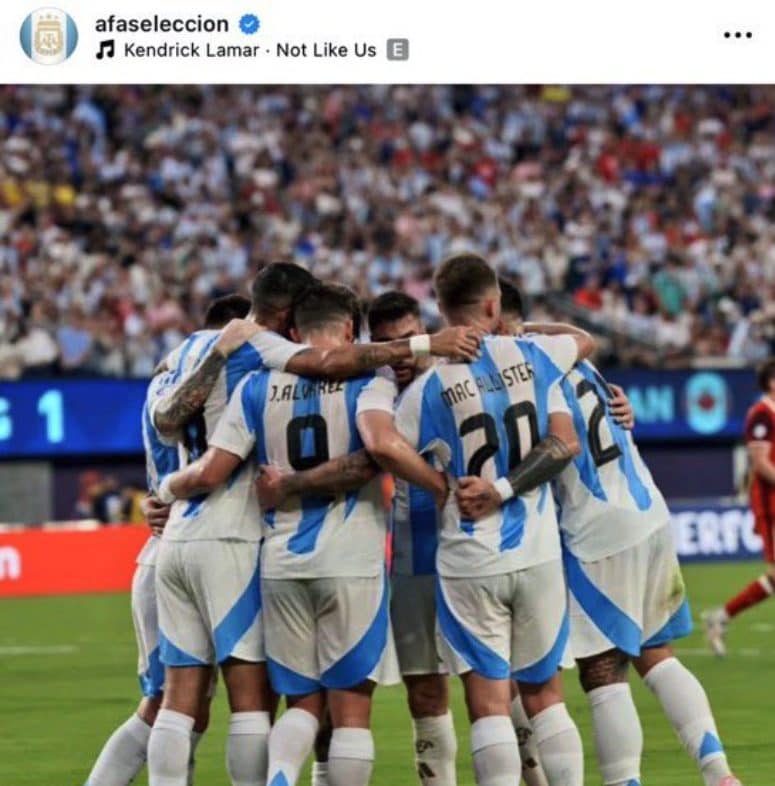 Il post dell'Argentina su Instagram.