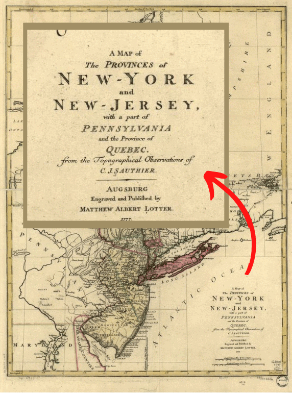 A map of the provinces of New-York and New Jersey, 1777. The map title has been enlarged for this article. Map: Library of Congress. 