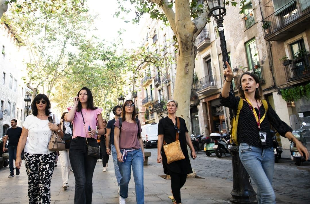 Caterina, 38 anni, italiana a Barcellona, durante una visita.