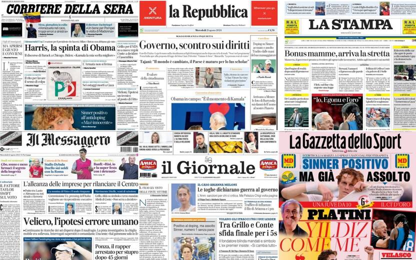 Le prime pagine dei quotidiani di oggi 21 agosto: la rassegna stampa