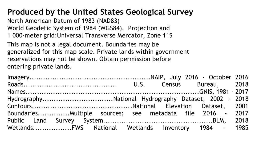 Metadata on a USGS Topo map. 