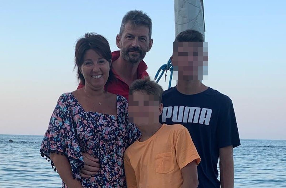 Fabio Chiarioni e Daniela Albano con i due figli