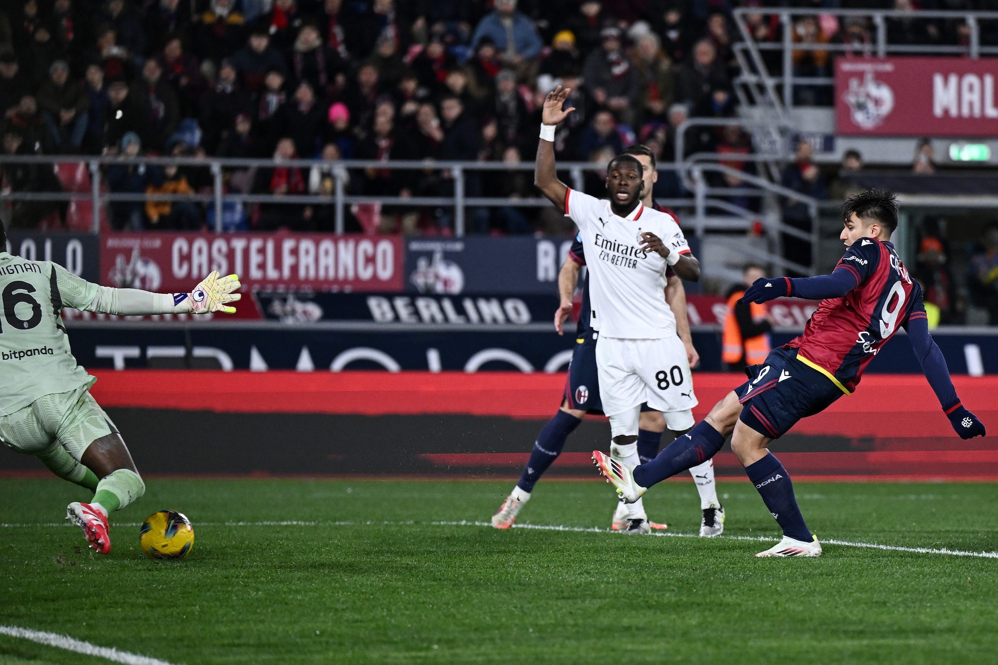 Il gol del pareggio segnato da Castro.