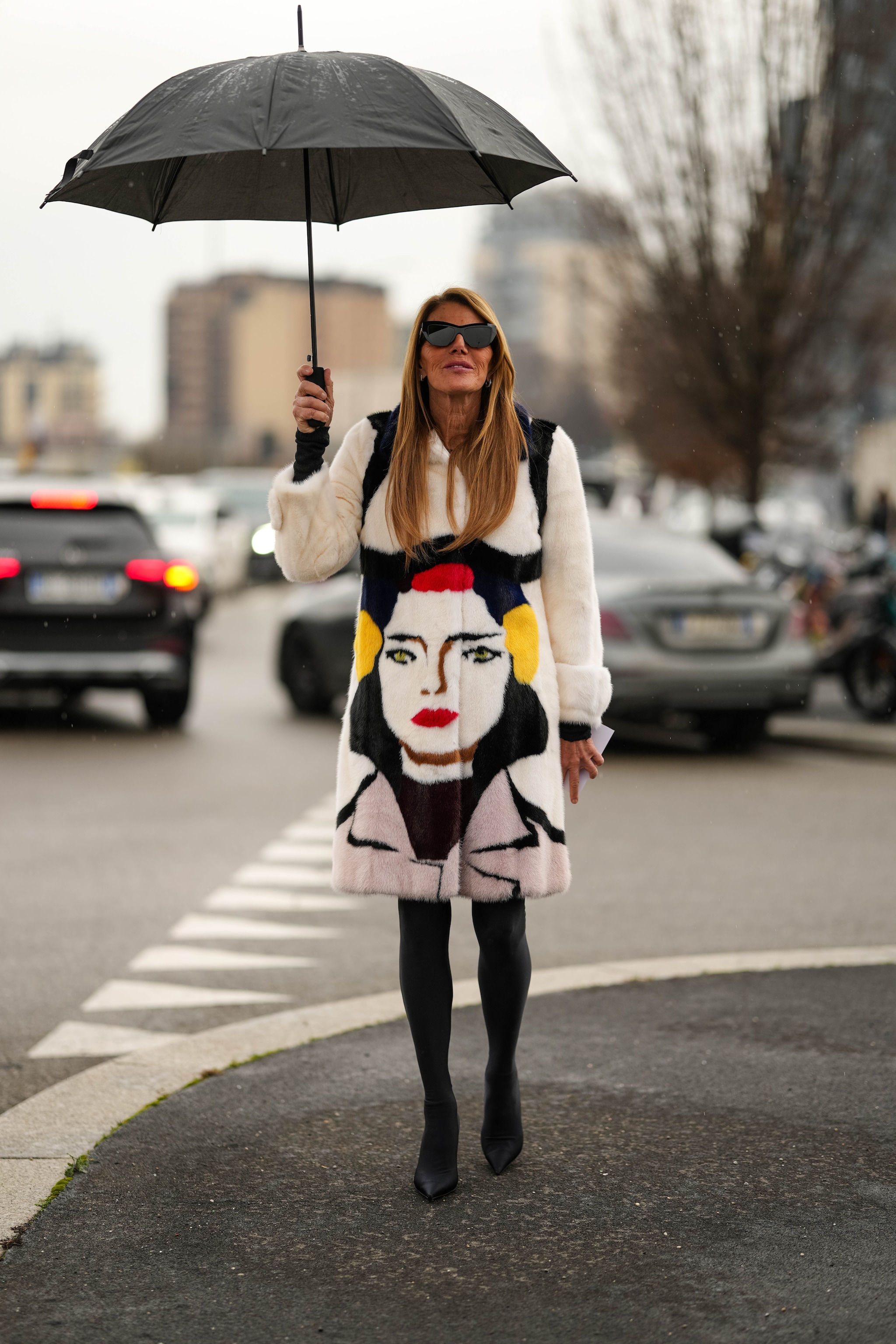 Anna Dello Russo alla sfilata di Prada durante la Fashion Week Milano Uomo