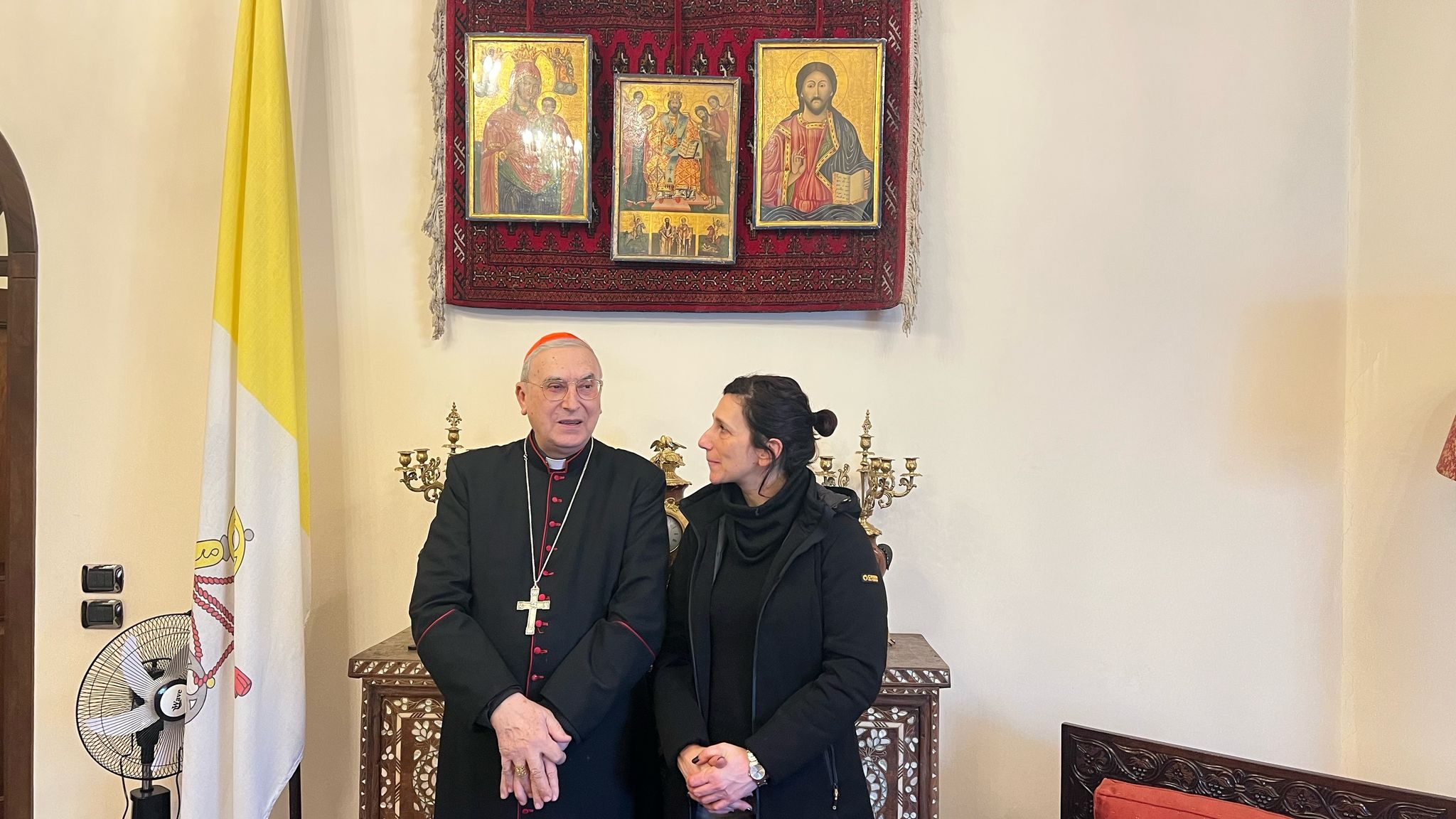 Giovanna Cavallo in visita dal Nunzio Apostolico a Damasco. Foto di Lidia Ginestra Giuffrida