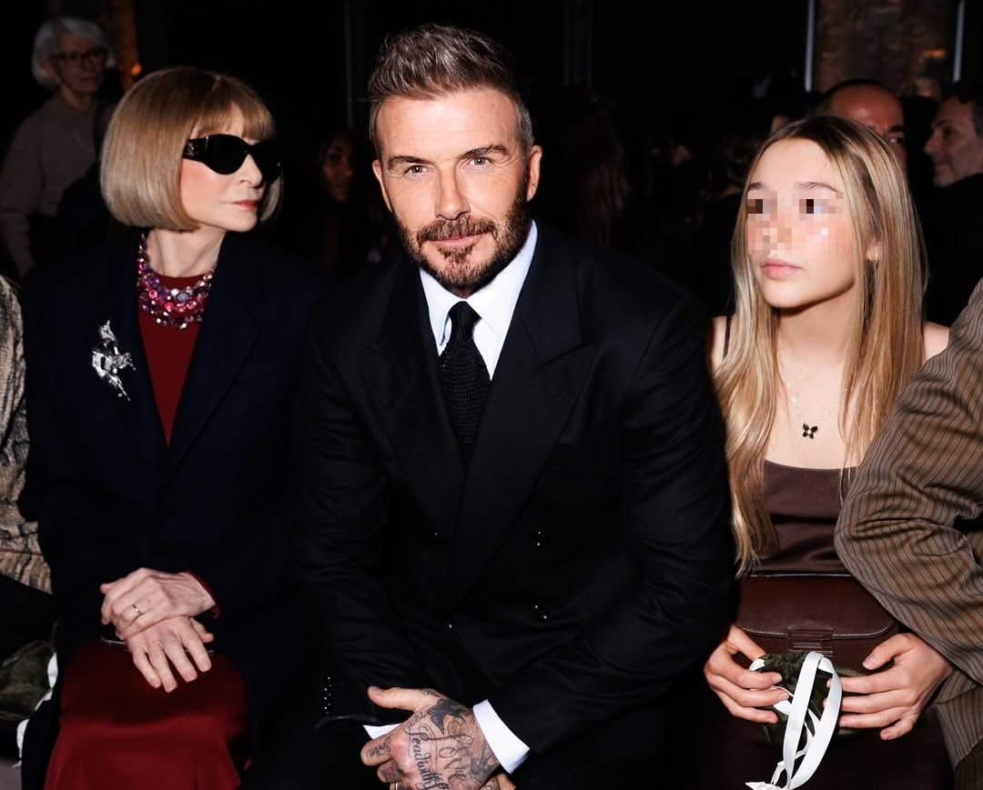 Anna Wintour, David Beckham e la figlia Harper Beckham