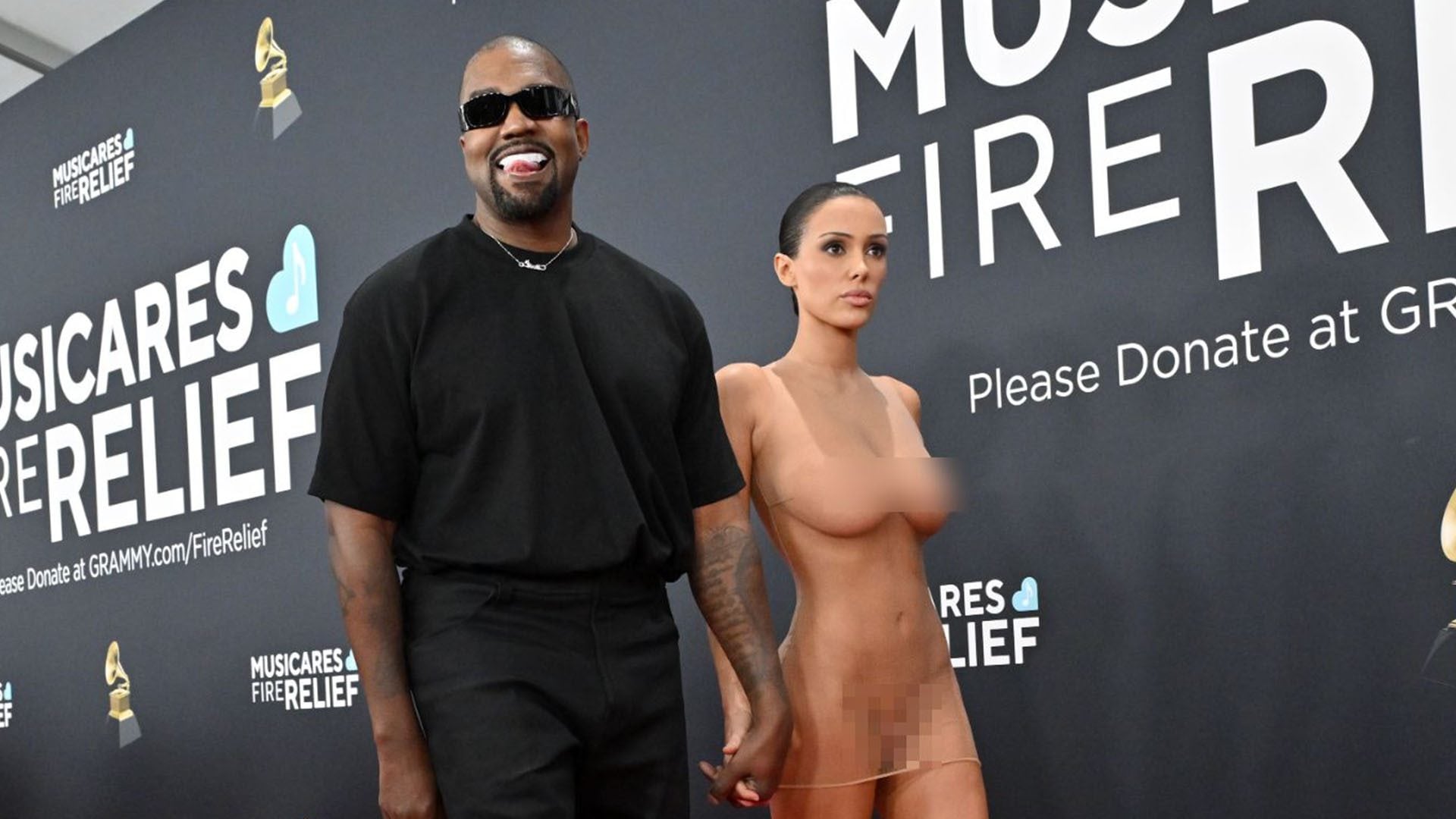 Bianca Censori e Kanye West ai Grammy 2025